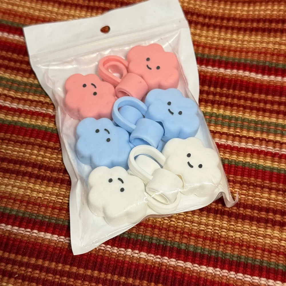 Cute Cloud Straw Tip Covers - 10MM - NWT